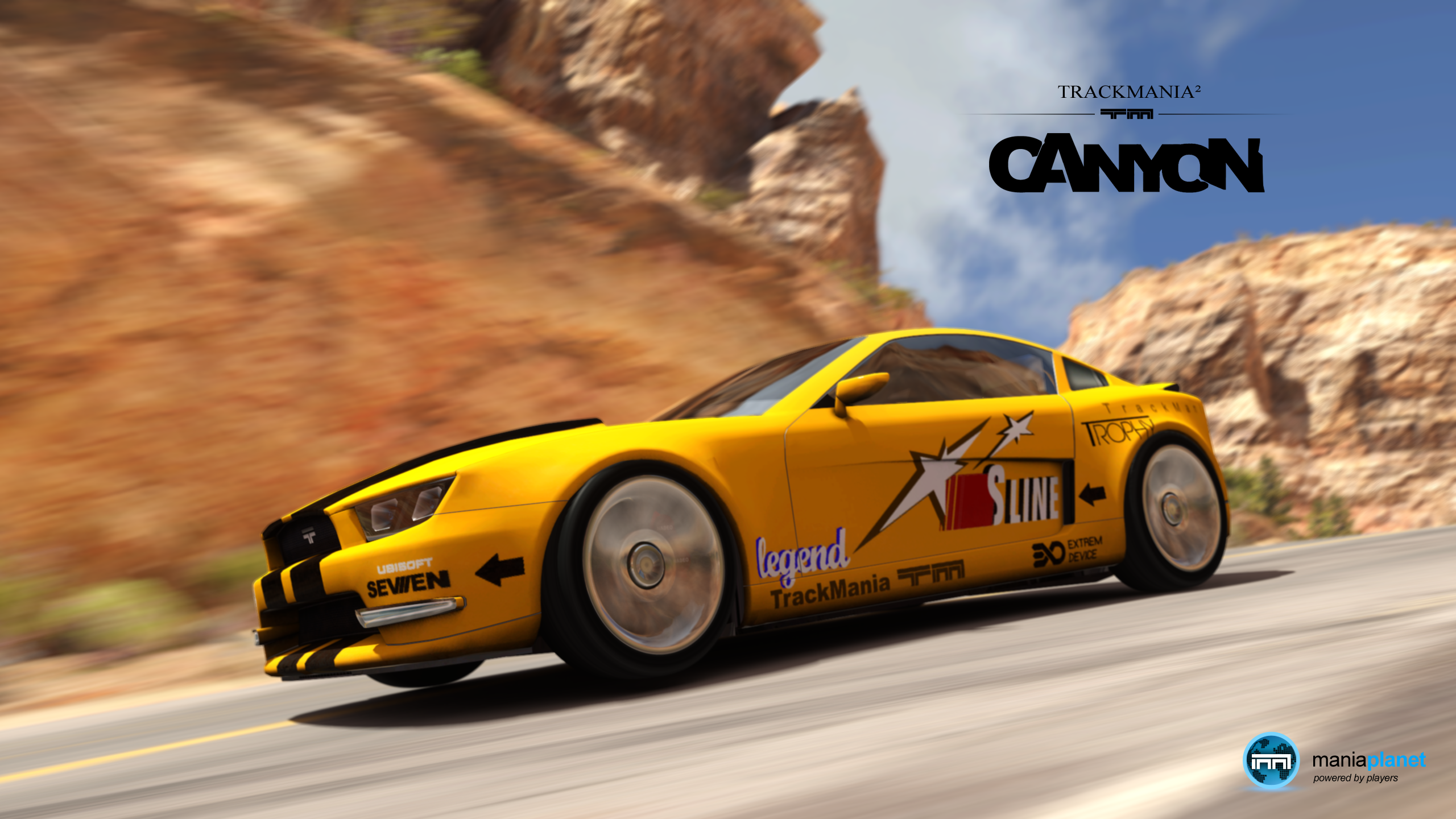Een eerste screenshot van TrackMania 2 met het model van een auto